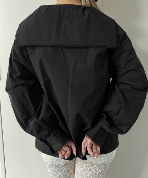hugi ブラウス シャツ PIN TUCK SAILOR BLOUSE/ピンタック