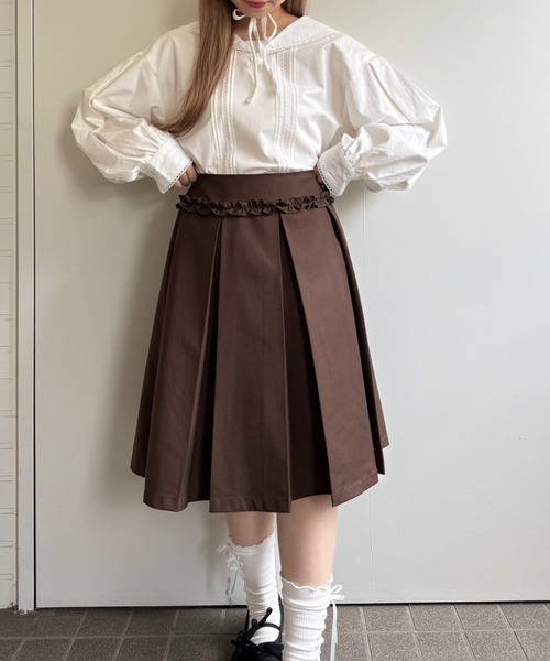 ブラウス シャツ PIN TUCK SAILOR BLOUSE/ピンタックセーラーブラウス レディース hugi ブラウス シャツ PIN TUCK SAILOR BLOUSE/ピンタック
