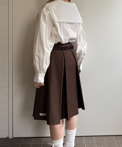 ブラウス シャツ PIN TUCK SAILOR BLOUSE/ピンタックセーラーブラウス レディース hugi ブラウス シャツ PIN TUCK SAILOR BLOUSE/ピンタック