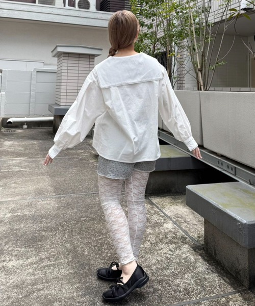 ブラウス シャツ PIN TUCK SAILOR BLOUSE/ピンタックセーラーブラウス レディース hugi ブラウス シャツ PIN TUCK SAILOR BLOUSE/ピンタック