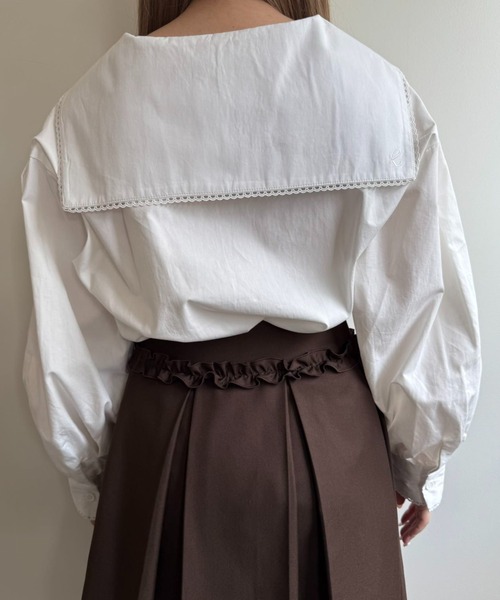 hugi ブラウス シャツ PIN TUCK SAILOR BLOUSE/ピンタック