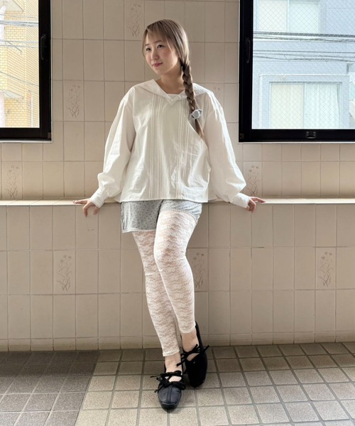 ブラウス シャツ PIN TUCK SAILOR BLOUSE/ピンタックセーラーブラウス レディース hugi ブラウス シャツ PIN TUCK SAILOR BLOUSE/ピンタック