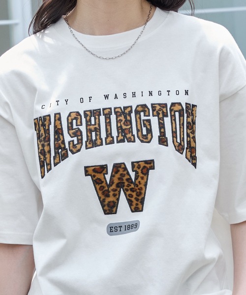 刺繍Tシャツ 刺繍 Tシャツ 豹 レオパード 刺繍Tシャツ 3D刺繍 ロンT レオパード 豹 長袖