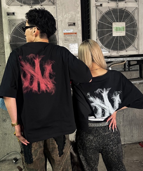A'GEM/9 天使デザイン Tシャツ ブラック A'GEM/9 × .kom『Harsh and Cruel/ハーシュアンドクルーエル