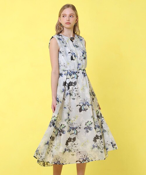 【新品】アナイ bouquet プリント ランダムタック ワンピース bouquet プリント ランダムタック ワンピース|ANAYI OFFICIAL