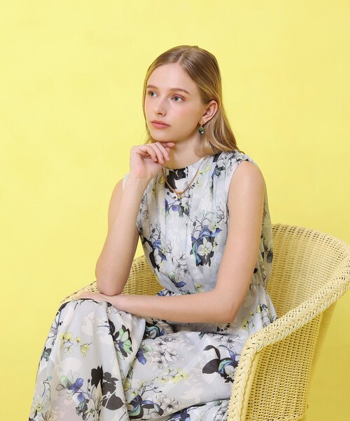 【新品】アナイ bouquet プリント ランダムタック ワンピース ANAYI ワンピース bouquet プリント ランダムタック : ZOZOTOWN