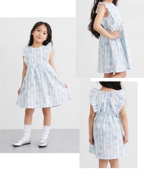 ワンピース 選べるデザイン♪総柄ノースリーブワンピース キッズ 子供