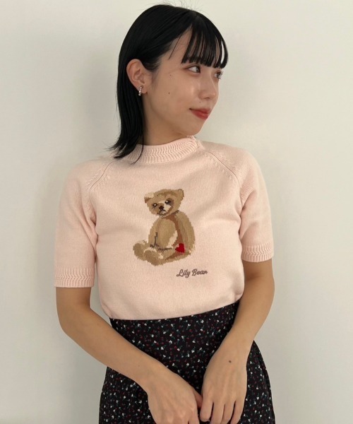 「LILY BROWN」 半袖ニット FREE ピンク レディース