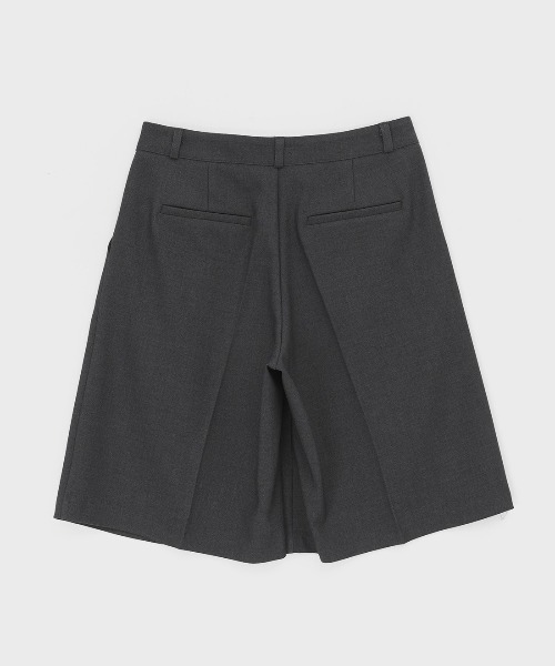 [I AM MARI]エンディツーボタンバミューダハーフスラックス BLACKUP スラックス パンツ 「MADE」 バーボンツータック