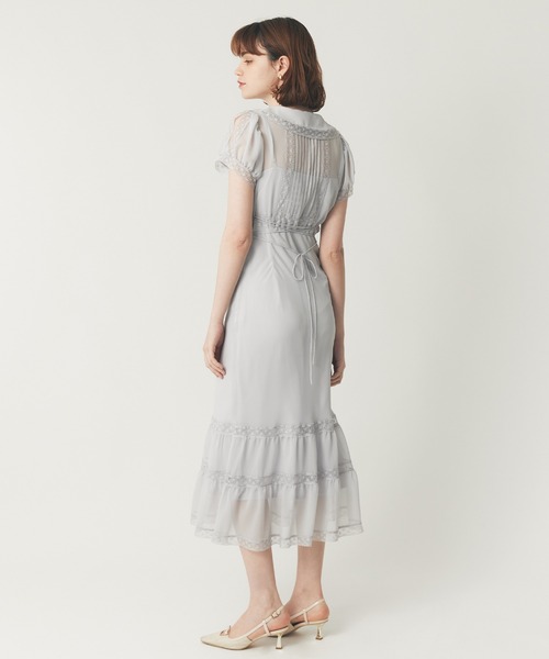 DEICY（デイシー） ワンピース シフォンレースカラーワンピース