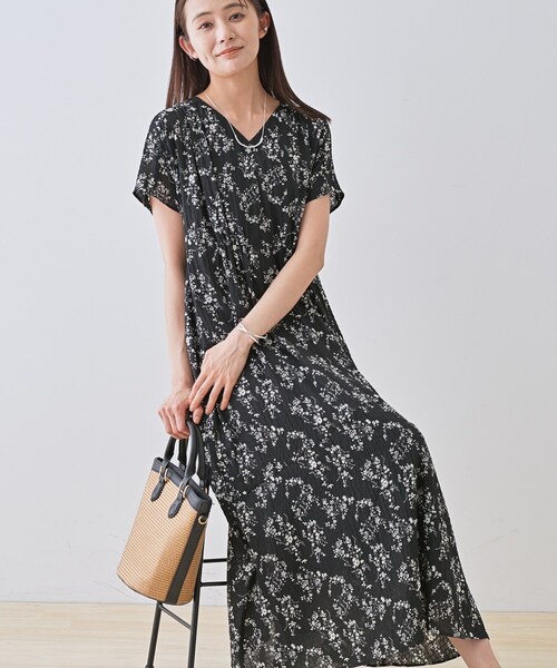 MSGM ノースリーブ モノトーン花柄ワンピース モノトーン花柄ノースリーブワンピース