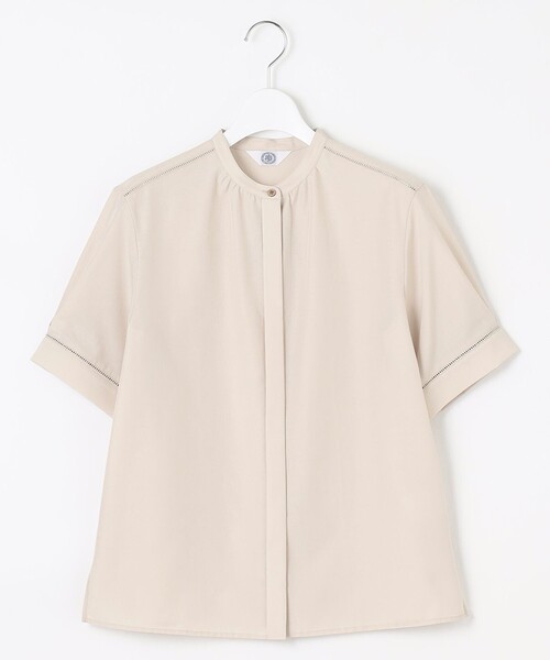 J.PRESSベージュブラウス J.PRESS 「J.PRESS」 半袖ブラウス 11 ベージュ レディース
