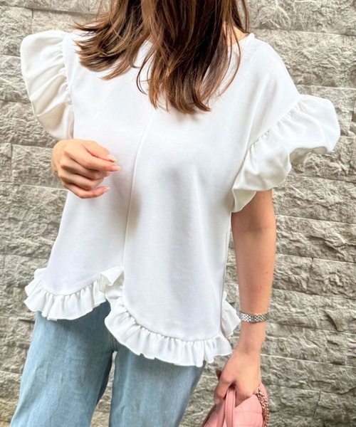 Myu tシャツ チューリップフリルTOPS レディース : ZOZOTOWN