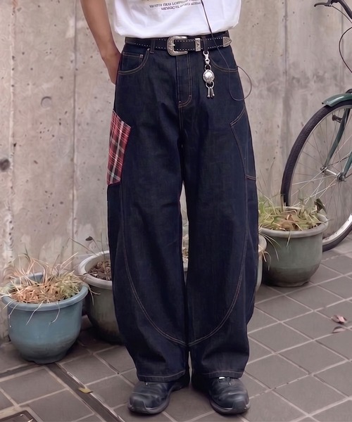 SPINNS（スピンズ） ワイドパンツ ジーンズ ライトオンスサマーデニム