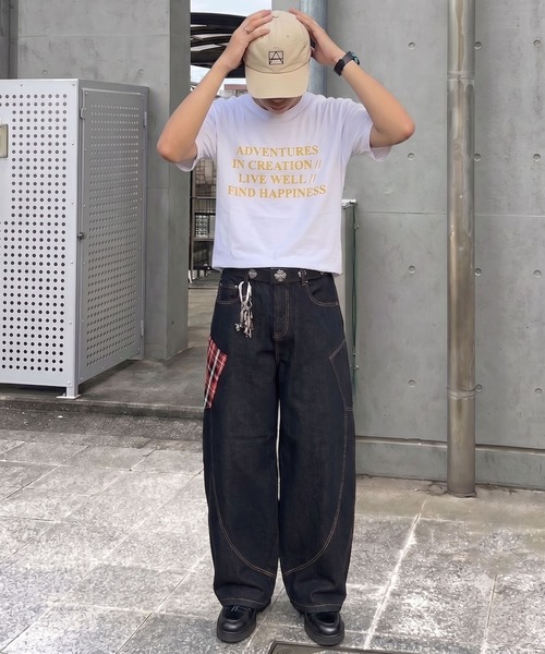 SPINNS（スピンズ） ワイドパンツ ジーンズ ライトオンスサマーデニム