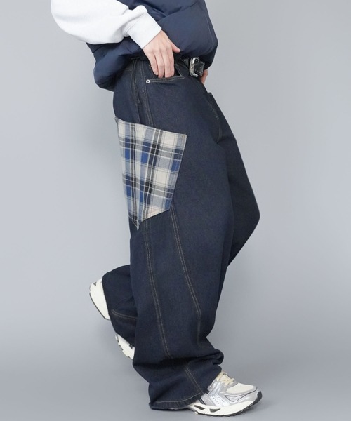 SPINNS（スピンズ） ワイドパンツ ジーンズ ライトオンスサマーデニム