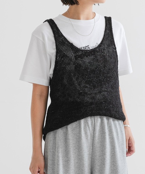 【アーバンリサーチ】リネン混ノースリーブニット URBAN RESEARCH ニット セーター リネン混ノースリーブニット