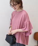 tシャツ 半袖 袖フリル半袖プルオーバー レディースの詳細画像3