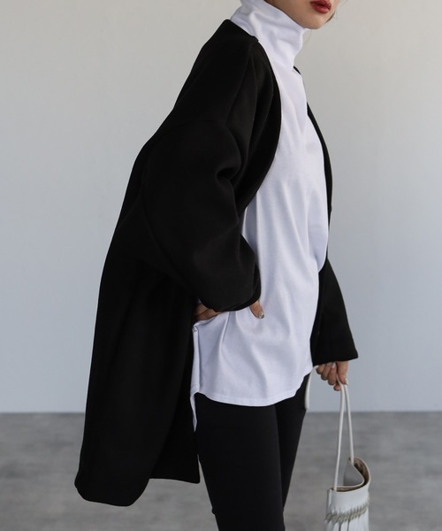 「r.」 ノーカラージャケット FREE ベージュ レディース_画像5