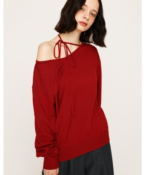SLY ニット セーター ASYMMETRY NECK LOOSE TOPS アシンメトリー