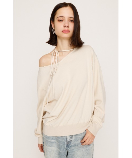 SLY ニット セーター ASYMMETRY NECK LOOSE TOPS アシンメトリー