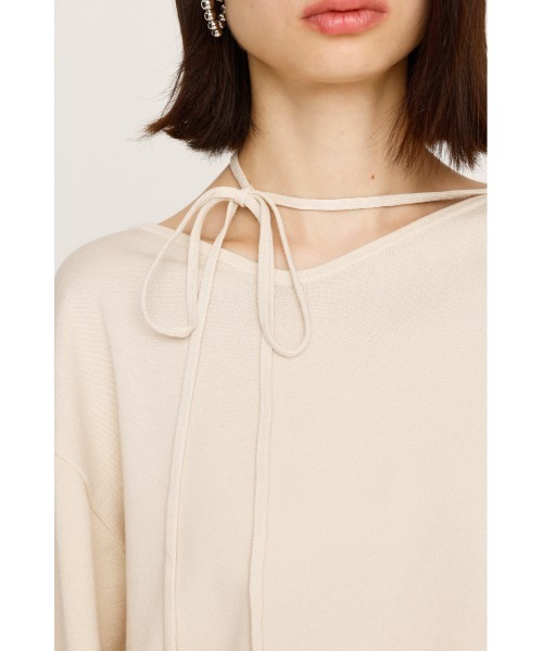 ニット セーター ASYMMETRY NECK LOOSE TOPS アシンメトリー ネック ルーズ トップス 秋服 冬服 レディース SLY ニット セーター ASYMMETRY NECK LOOSE TOPS アシンメトリー