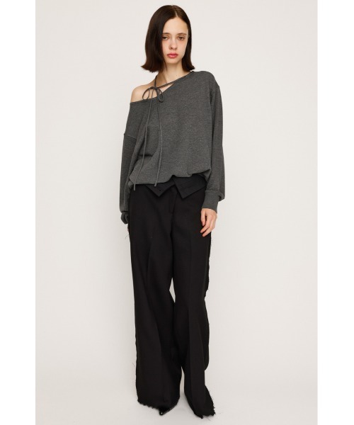 ニット セーター ASYMMETRY NECK LOOSE TOPS アシンメトリー ネック ルーズ トップス 秋服 冬服 レディース SLY ニット セーター ASYMMETRY NECK LOOSE TOPS アシンメトリー