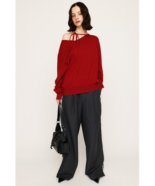 ニット セーター ASYMMETRY NECK LOOSE TOPS アシンメトリー ネック ルーズ トップス 秋服 冬服 レディース SLY ニット セーター ASYMMETRY NECK LOOSE TOPS アシンメトリー