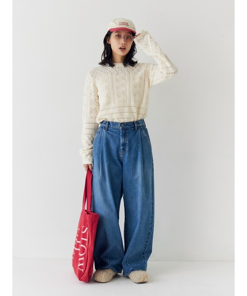 ungrid カーブデザインデニム Ungrid（アングリッド）の「デザインタックカーブデニム（デニムパンツ