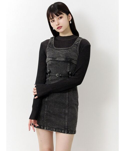 只今ネットでは予約商品 MURUA ムルーア lace longタンクトップ MURUA（ムルーア） ワンピース デニムタンクワンピース : ZOZOTOWN
