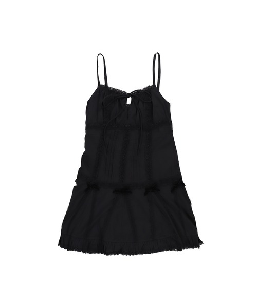NODRESS（ノードレス） ドレス NODRESS BLACK LACE TRIM PLEATED