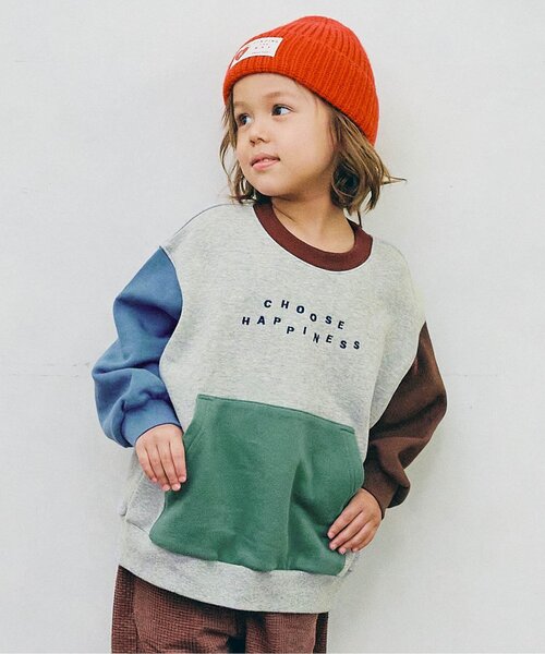 トレーナー  「ジュニア対応」ロゴ刺繍ポケットトレーナー キッズ 子供服 男の子 女の子 | p.premier