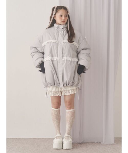 【キムタン】◯ANSERINE★0★レディース★ダウン★フリル★ merry jenny（メリージェニー） ダウンコート ダウンジャケット ribbon