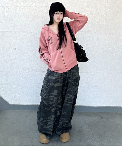 SPINNS（スピンズ） パーカー 「内田金吾くん着用」短丈ダブルジップ