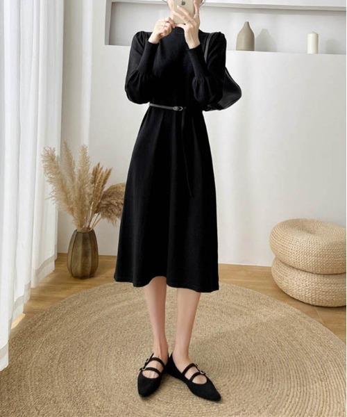 lumignon ワンピース+ニットスリーブ　セット ワンピース ボリュームスリーブニットワンピース : ZOZOTOWN Yahoo!店