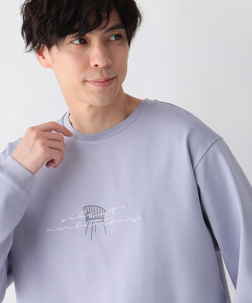 能代工業　スウェット 着るだけで今っぽさ叶う。ランダム刺繍クロップド丈裏起毛スウェット