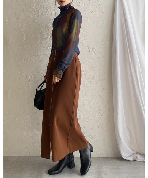 She's Closet ロング スカート 配色バイカラー ロング丈 タイト