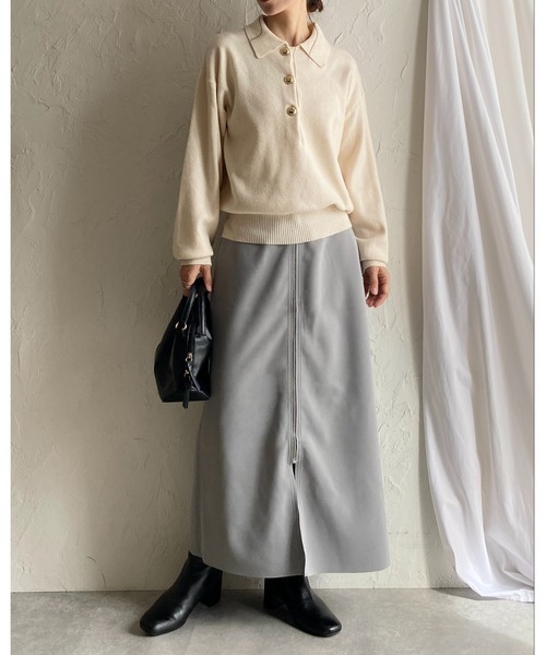 She's Closet ロング スカート 配色バイカラー ロング丈 タイト