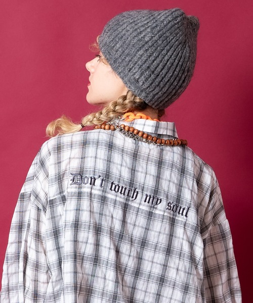 シャツ a.p.o.v. ストリートフォントバック刺繍オーバーサイズシワ加工
