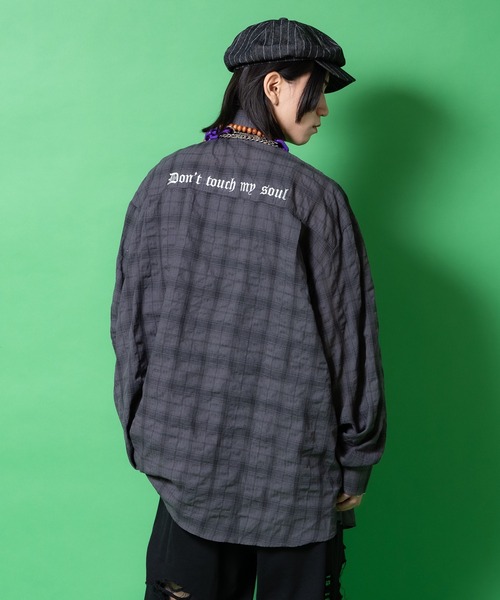 シャツ a.p.o.v. ストリートフォントバック刺繍オーバーサイズシワ加工