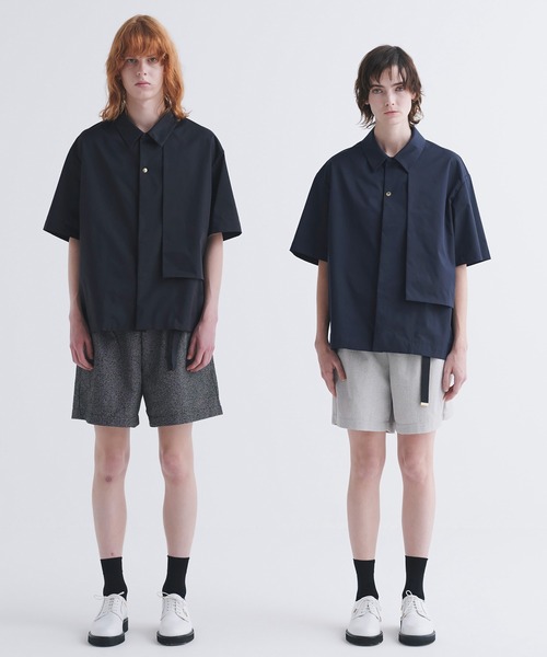 「CULLNI」 半袖シャツ 1 ネイビー メンズの画像