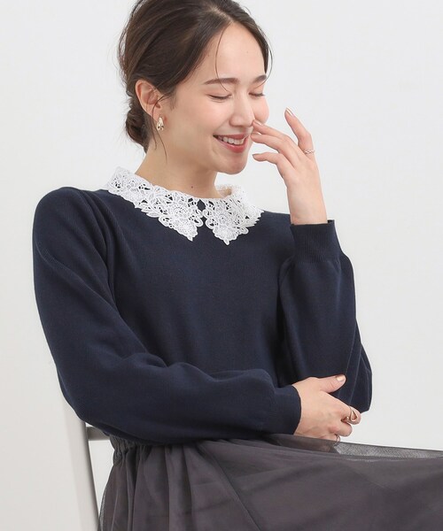 DRESKIP（ドレスキップ） ニット セーター 「襟取り外し可/S-LL」上品