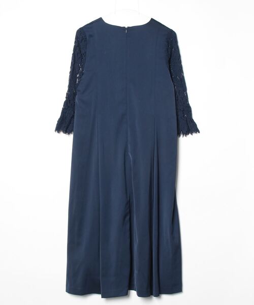 「Flolia」 半袖ワンピース L ネイビー レディース_画像2