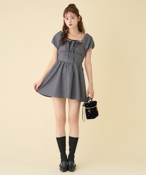 「one after another NICE CLAUP」 半袖ワンピース FREE ブラウン系その他 レディース_画像6