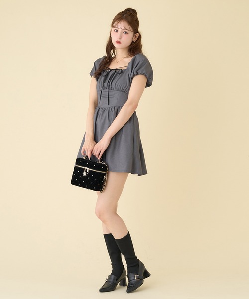 「one after another NICE CLAUP」 半袖ワンピース FREE ブラウン系その他 レディース_画像7