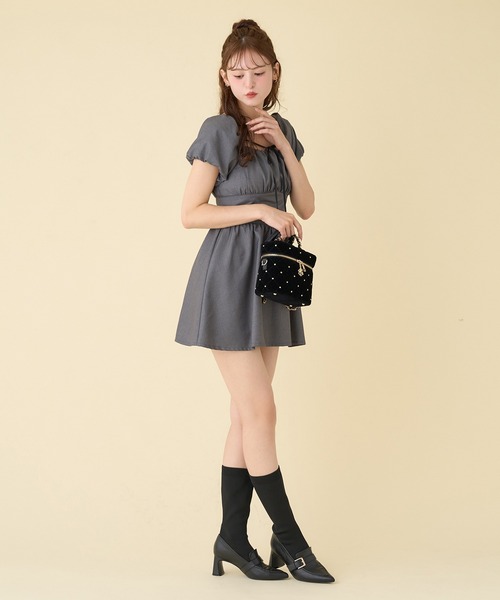 「one after another NICE CLAUP」 半袖ワンピース FREE ブラウン系その他 レディース_画像8