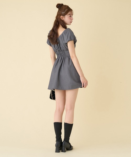 「one after another NICE CLAUP」 半袖ワンピース FREE ブラウン系その他 レディース_画像9