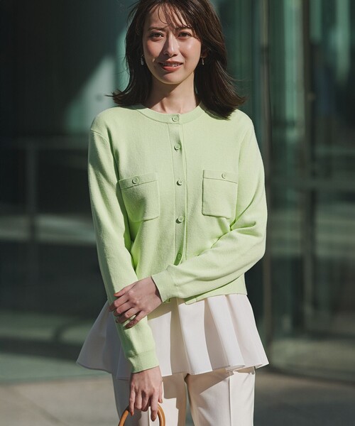 23区（ニジュウサンク） カーディガン コットンカシミヤ ポケット