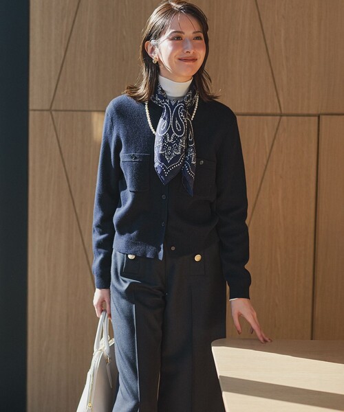 23区（ニジュウサンク） カーディガン コットンカシミヤ ポケット