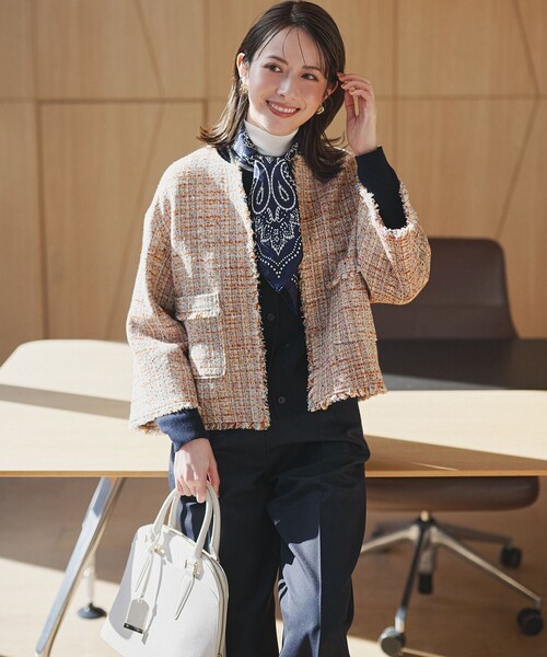 23区（ニジュウサンク） カーディガン コットンカシミヤ ポケット